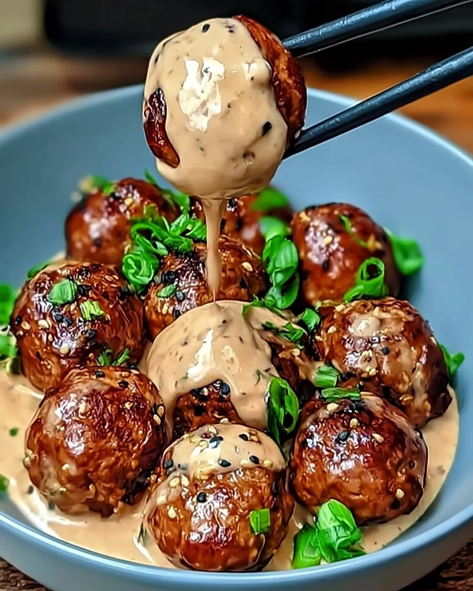 Delicious Korean BBQ Meatballs with Spicy Mayo Dip Recipe