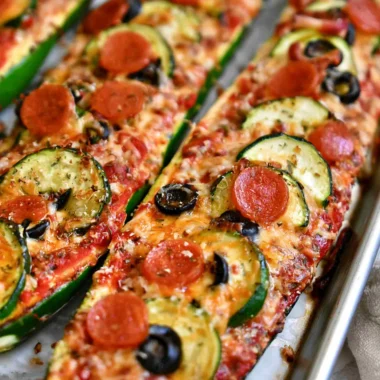 Delicious Pizza Stuffed Zucchini Boats Recipe