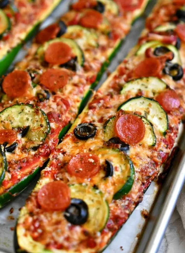 Delicious Pizza Stuffed Zucchini Boats Recipe