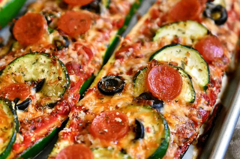 Delicious Pizza Stuffed Zucchini Boats Recipe