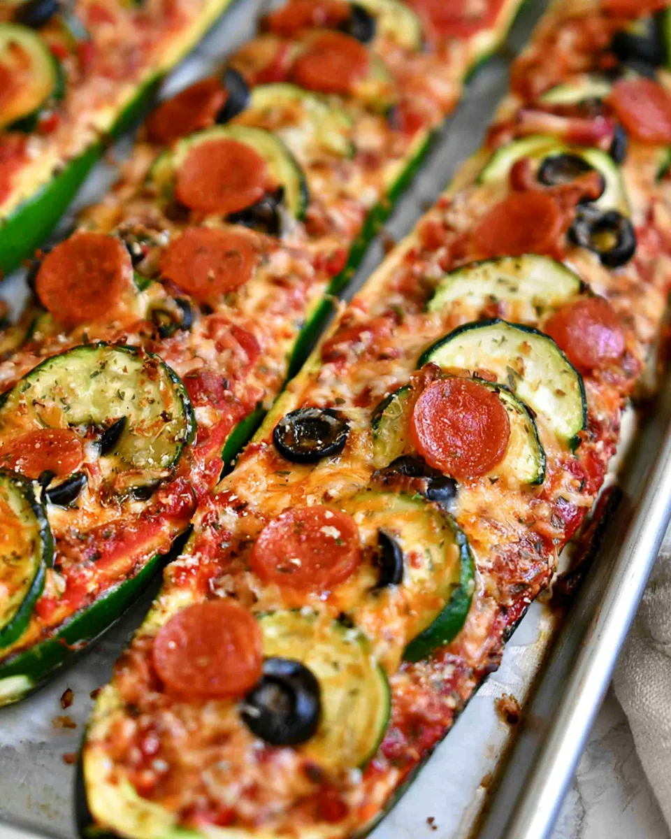 Delicious Pizza Stuffed Zucchini Boats Recipe