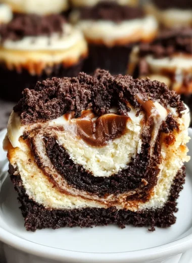 Fudge Swirled Oreo Bottom Cheesecake Cupcakes Recipe