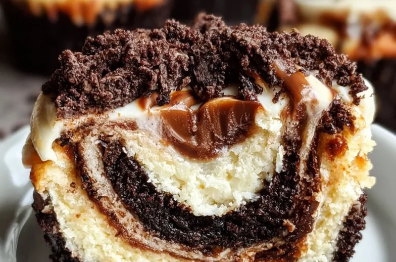 Fudge Swirled Oreo Bottom Cheesecake Cupcakes Recipe