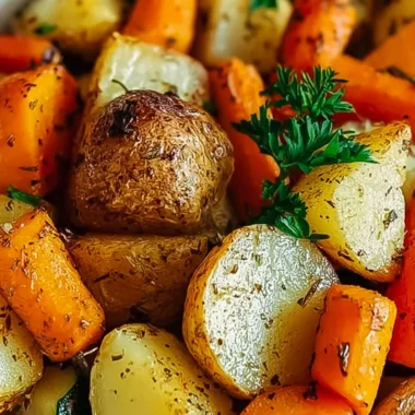 Garlic Herb Roasted Potatoes, Carrots, and Zucchini Recipe