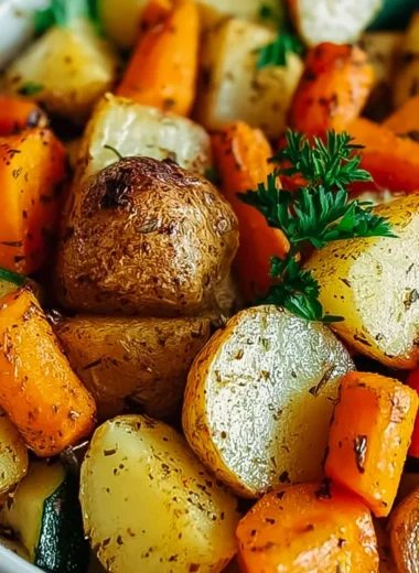 Garlic Herb Roasted Potatoes, Carrots, and Zucchini Recipe