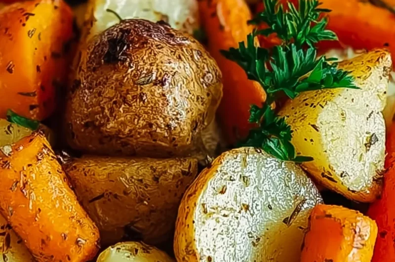 Garlic Herb Roasted Potatoes, Carrots, and Zucchini Recipe