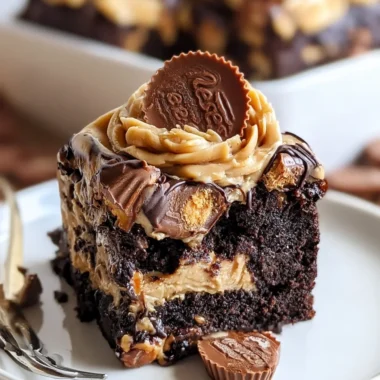 Indulgent Reese’s Chocolate Peanut Butter Cup Earthquake Cake Recipe