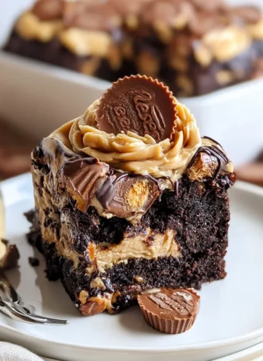 Indulgent Reese’s Chocolate Peanut Butter Cup Earthquake Cake Recipe