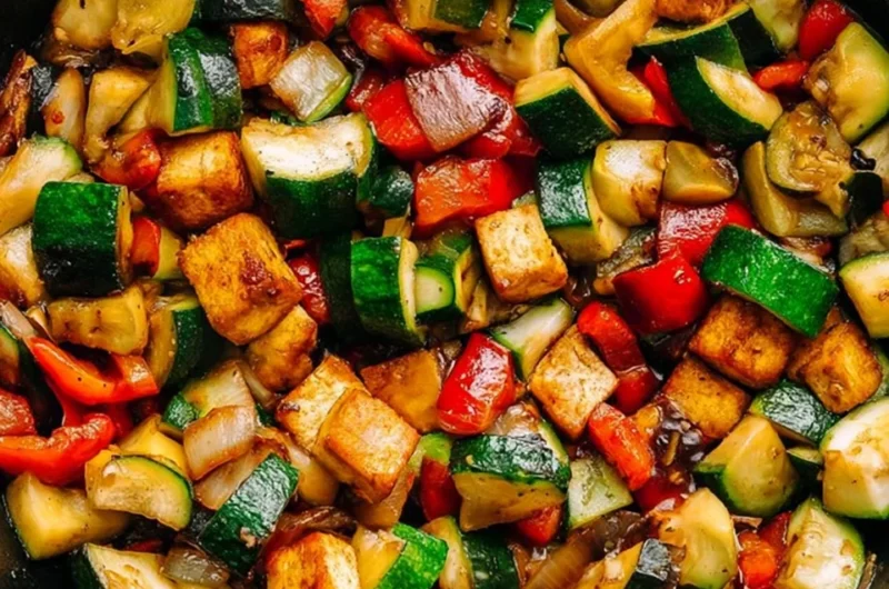 Quick Zucchini Stir Fry With Tofu Recipe (Vegan)