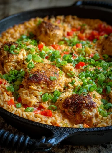 Spicy Creamy Cajun Parmesan Chicken Rice Skillet Recipe