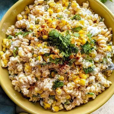 Tasty Elote Pasta Salad Recipe with Greek Yogurt