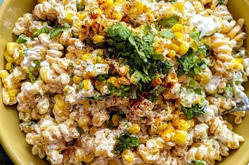 Tasty Elote Pasta Salad Recipe with Greek Yogurt