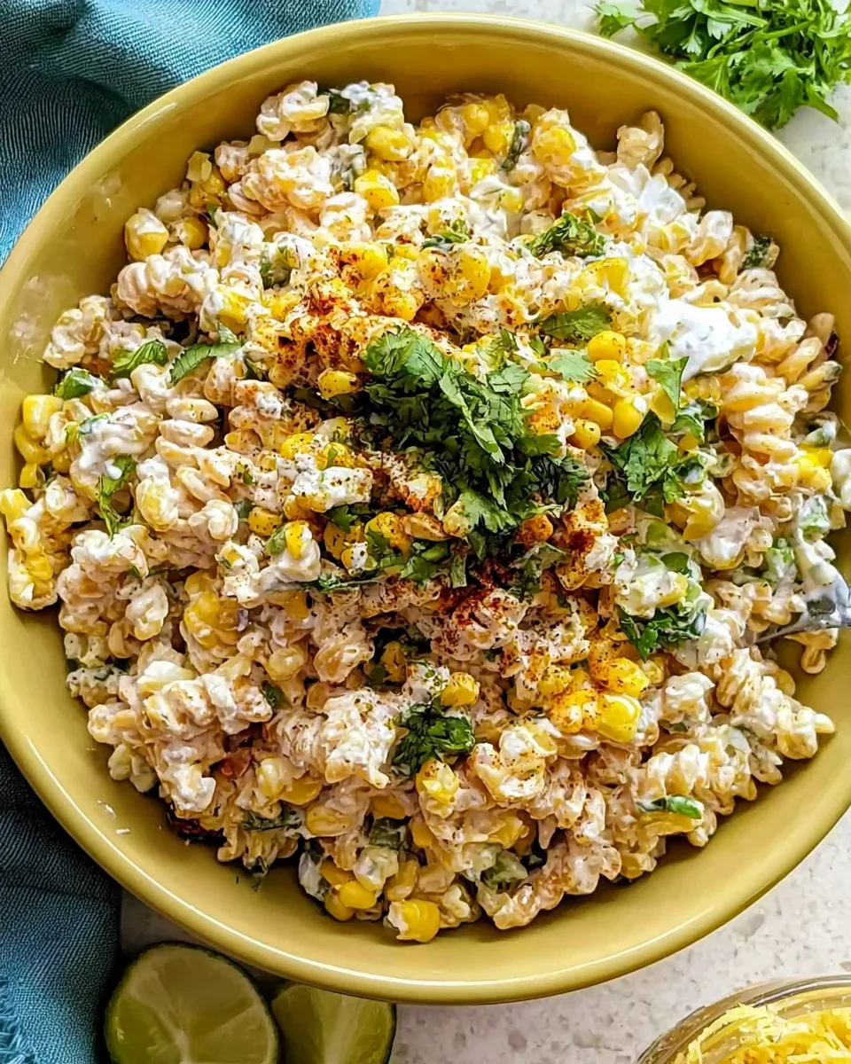 Tasty Elote Pasta Salad Recipe with Greek Yogurt