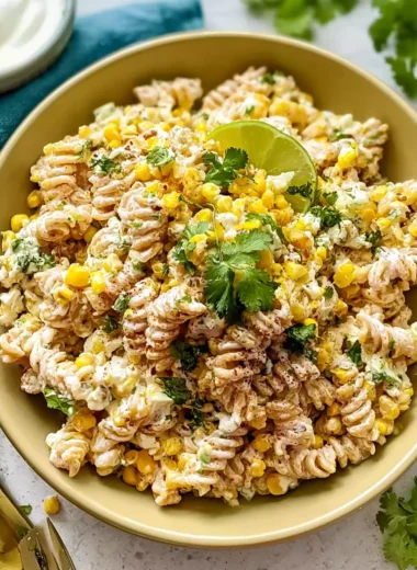 Tasty Elote Pasta Salad Recipe with Greek Yogurt