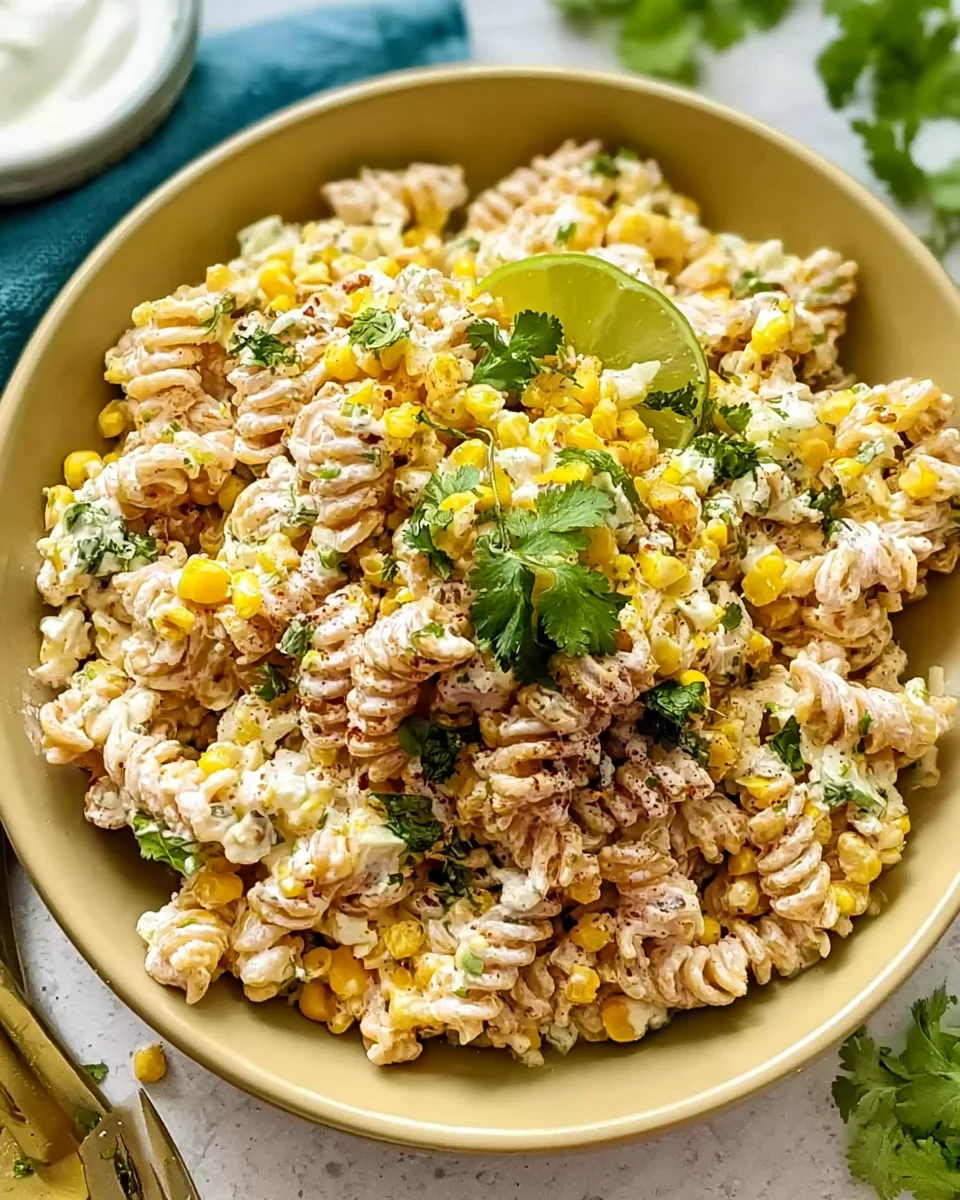 Tasty Elote Pasta Salad Recipe with Greek Yogurt
